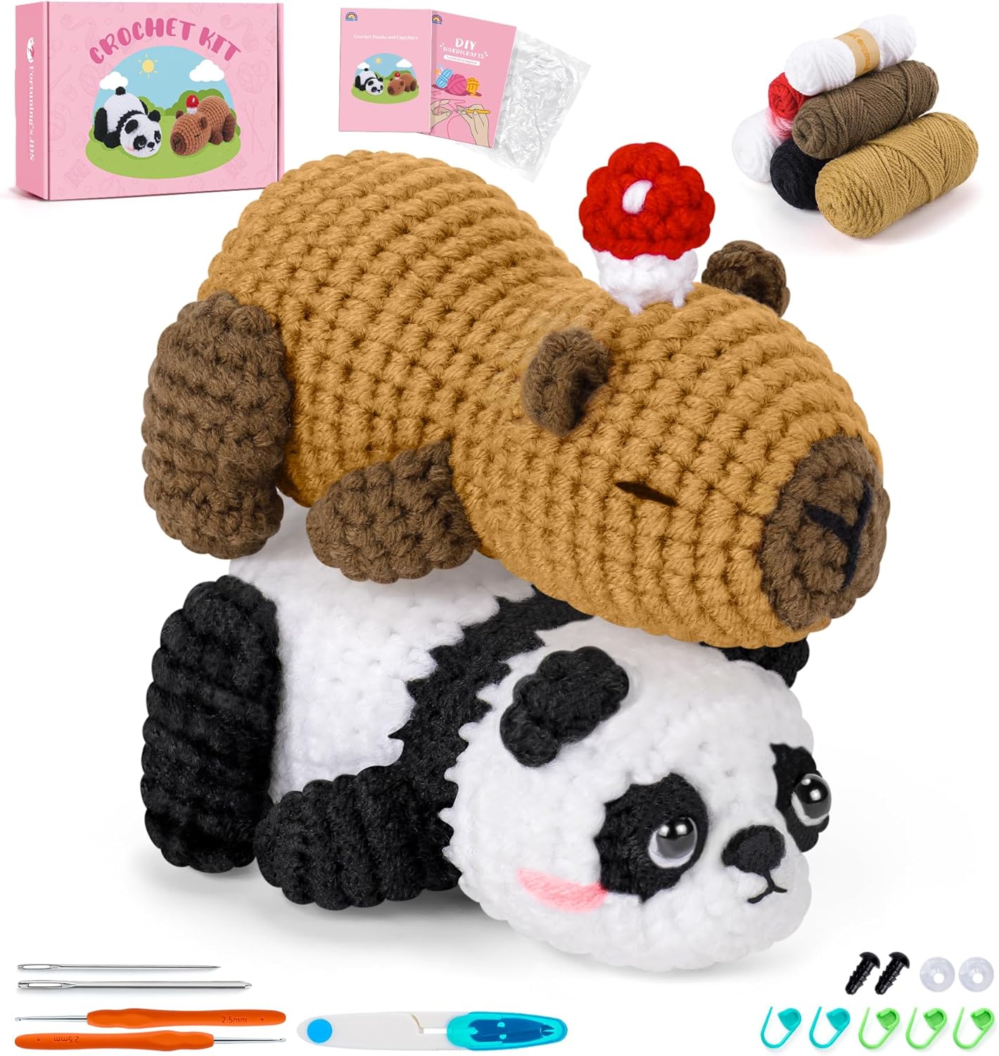 Crochet Panda and Capybara