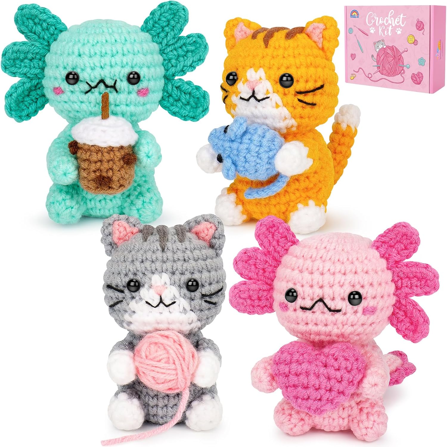 Crochet Kitties & Axolotls