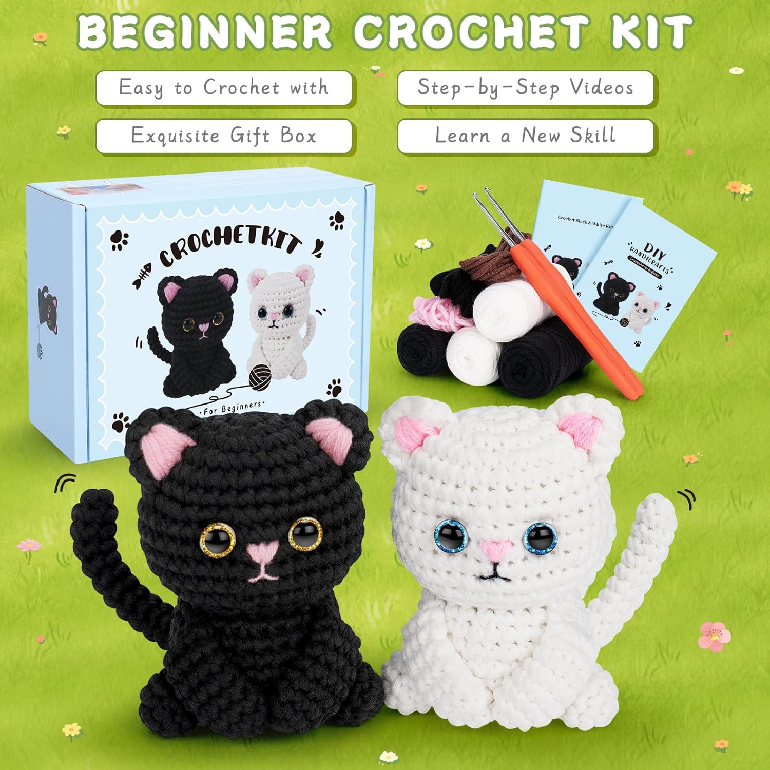 Crochet Black & White Kitty