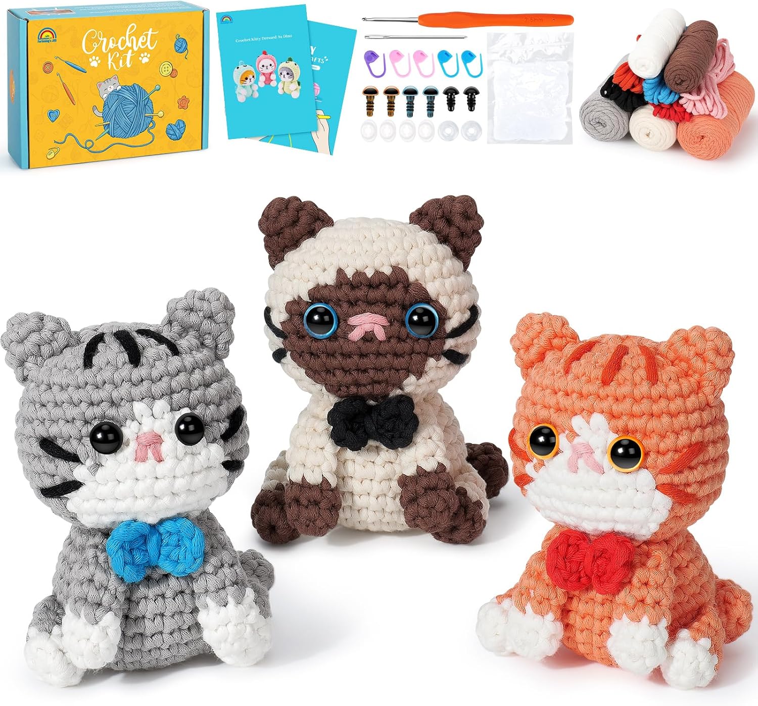 Crochet Kittens with Bows